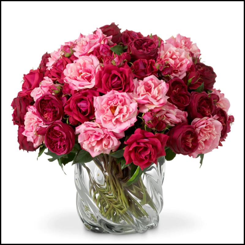 Bouquet 24 - Roses real touch 72 pcs/3 variétés