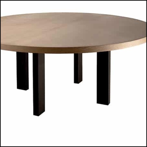 Table in oak veneer and legs in steel 152-Luna