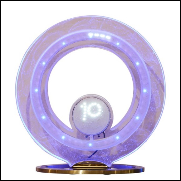 Clock in crystal baccarat with led diodes inside PC-Baccarat Number