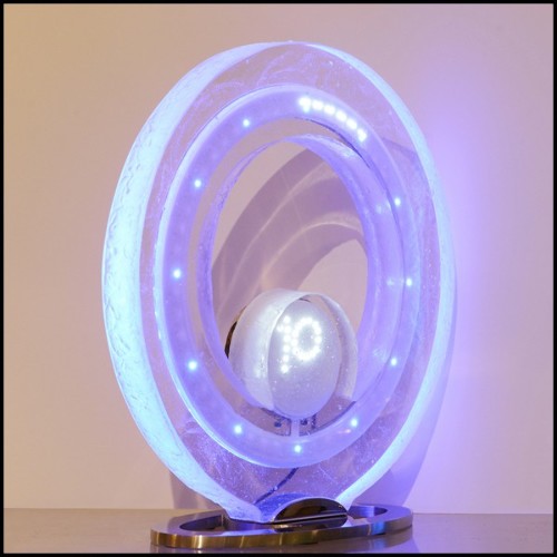 Clock in crystal baccarat with led diodes inside PC-Baccarat Number