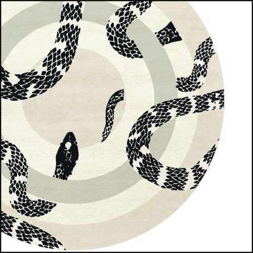 Rug Round 237 - Wood Snake