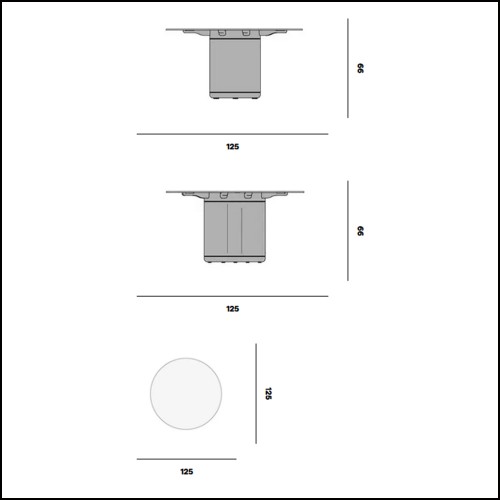 Low Dining Table  48 - Ogado H66