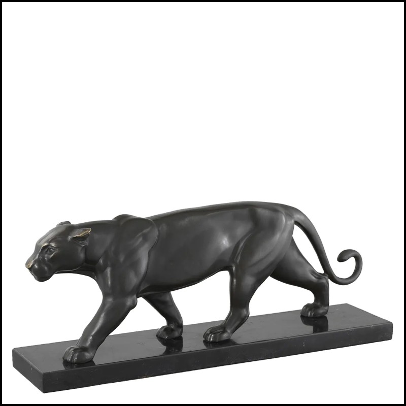 Sculpture 24 - Panther on marble base