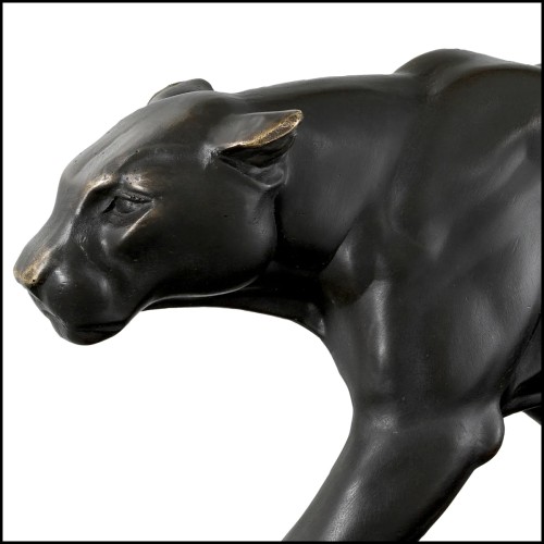 Sculpture 24 - Panther on marble base