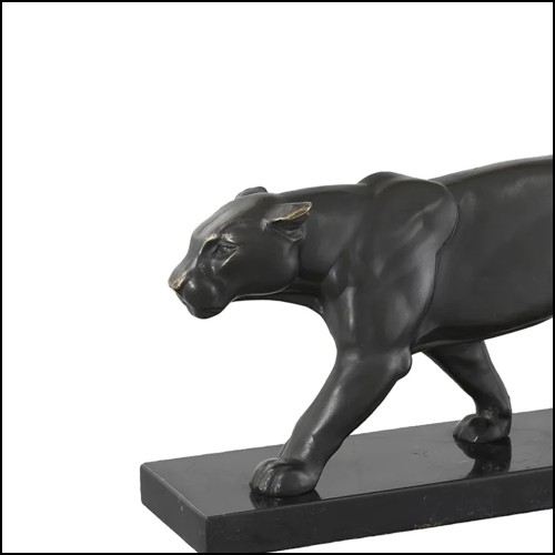 Sculpture 24 - Panther on marble base