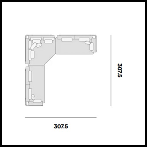 Outdoor Sofa 48 - Flows Black