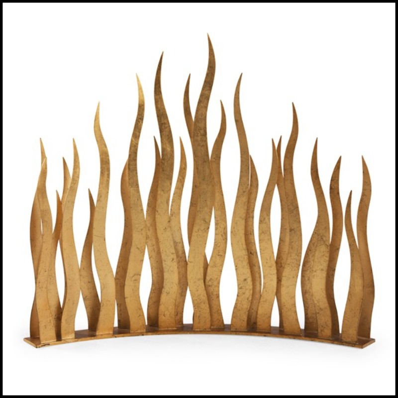 Pare-feu en metal antique finition oro nero 119-Flames