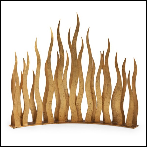 Pare-feu en metal antique finition oro nero 119-Flames