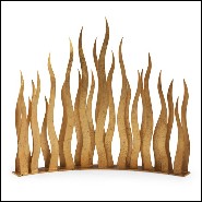 Pare-feu en metal antique finition oro nero 119-Flames